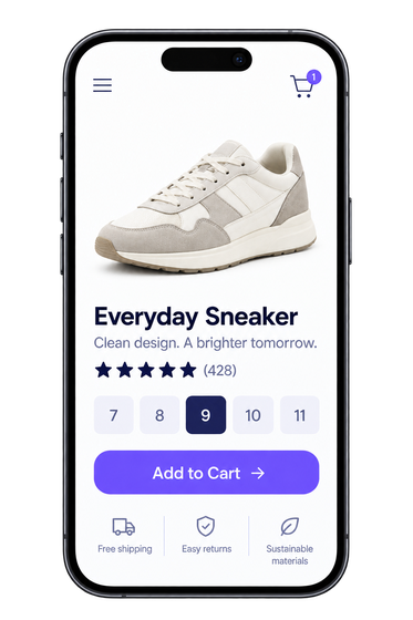 The right in-app screen